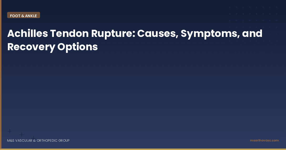Achilles Tendon Rupture: Causes, Symptoms, and Recovery Options