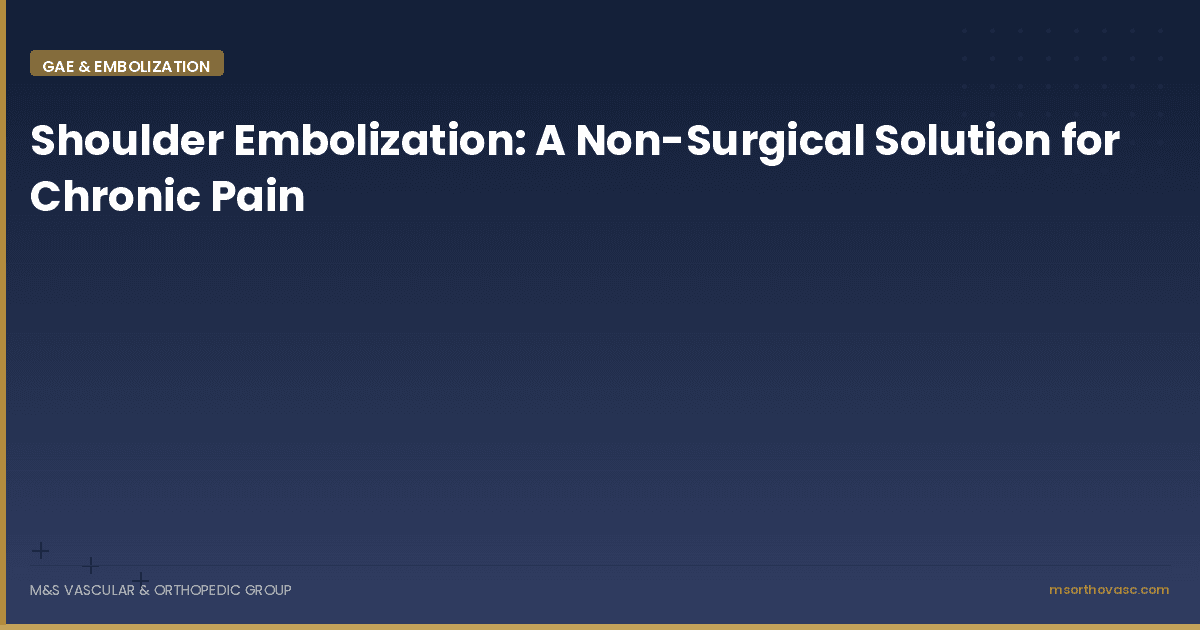 Shoulder Embolization: A Non-Surgical Solution for Chronic Pain