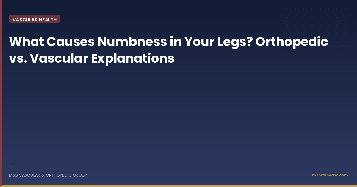 What Causes Numbness in Your Legs? Orthopedic vs. Vascular Explanations