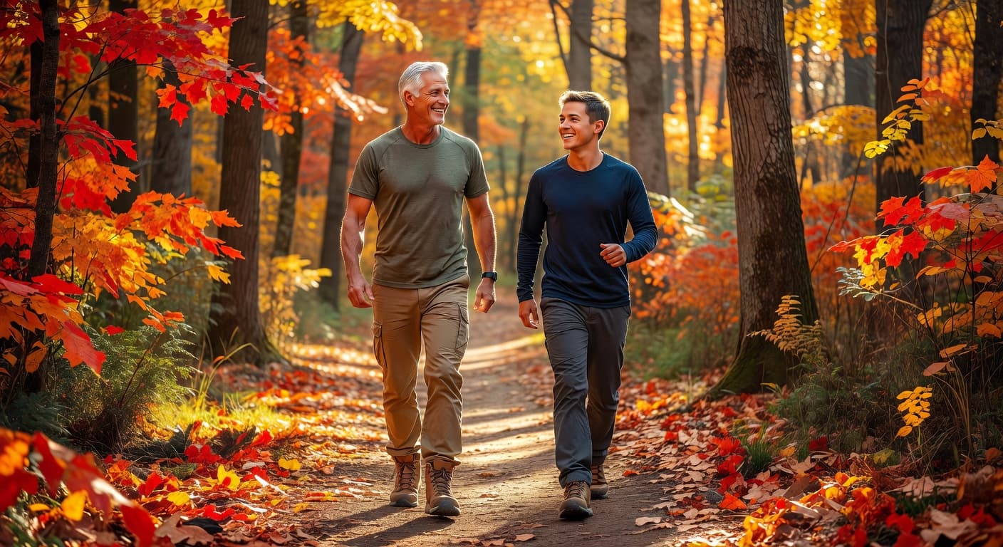 Active man hiking pain-free after Genicular Artery Embolization (GAE) for knee osteoarthritis